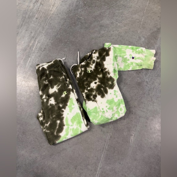 Champion Green and Black Tie-Dye Hoodie Set - Picture 4 of 9